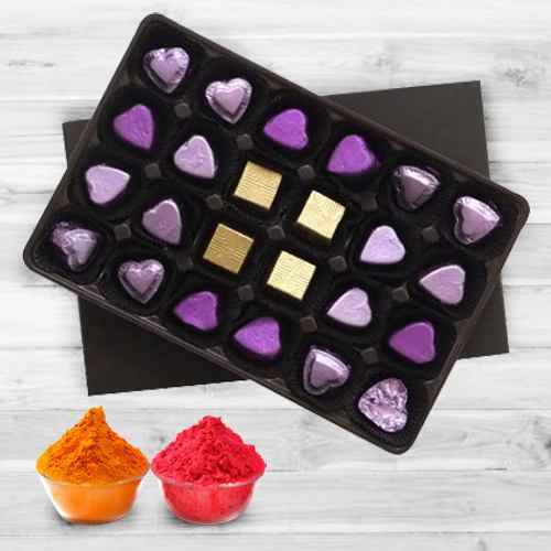 24pcs Home made Assorted chocolate with free Gulal/Abir Pouch