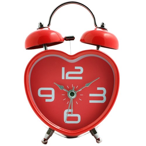 Retro-Style Red Heart Shaped Alarm Clock