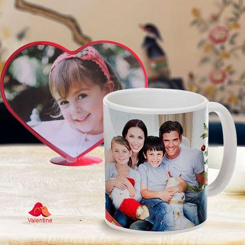 Stylish Personalized Heart Shape Photo Coffee Mug