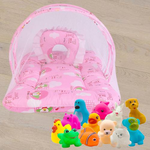 Exclusive Mattress with Mosquito Net N Animal Water Toys<br><br>
