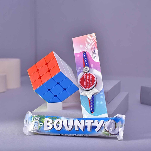 The Achiever Rubics Cube  N  Bounty Rakhi Hamper