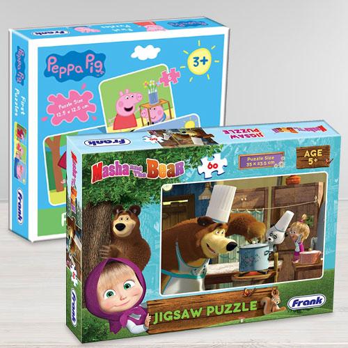 Exclusive Frank Peppa Pig N Masha and The Bear Puzzle Set