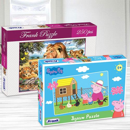 Marvelous Frank Peppa Pig N Lion Family Puzzle Set